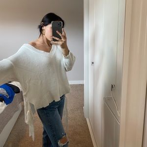 Off the shoulder White sweater